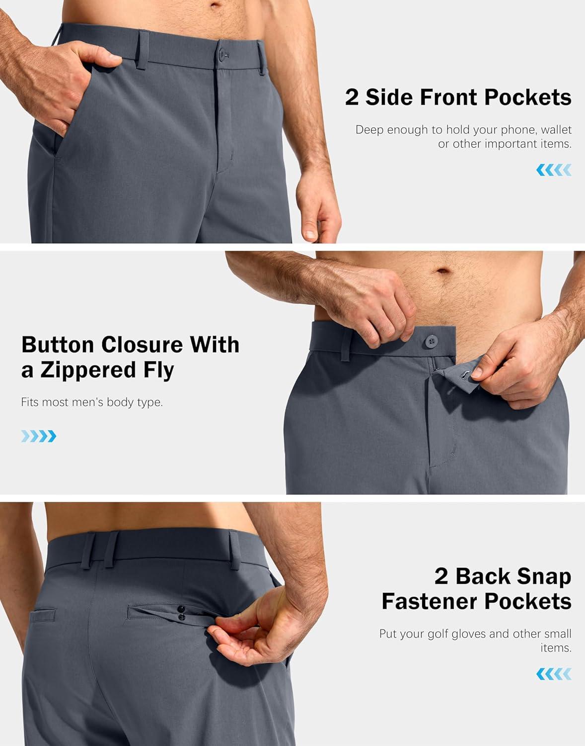imageG Gradual Mens Golf Pants Stretch Dress Casual Pants 303234 Lightweight Work Travel Slacks for Men with 4 PocketsDusty Blue