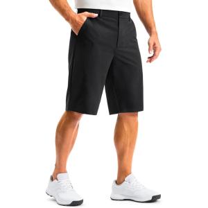 G Gradual Men’s Golf Shorts 12″ Long with 4 Pockets Lightweight Casual Knee Length Short Quick Dry Hiking Work Travel Shorts(Black)