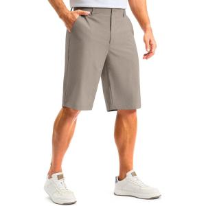 G Gradual Men’s Golf Shorts 12″ Long with 4 Pockets Lightweight Casual Knee Length Short Quick Dry Hiking Work Travel Shorts(Stone Grey)