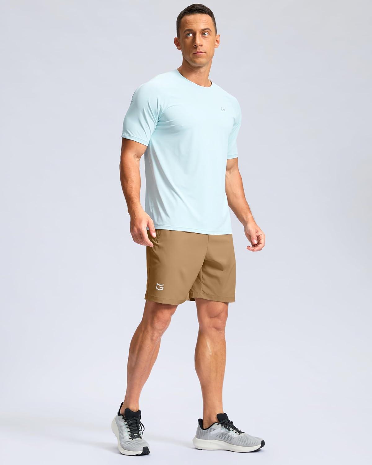 imageG Gradual Mens Athletic Running Shorts with Zipper Pockets Quick Dry 7 5 9 Workout Gym Shorts for Basketball HikingDark Khaki