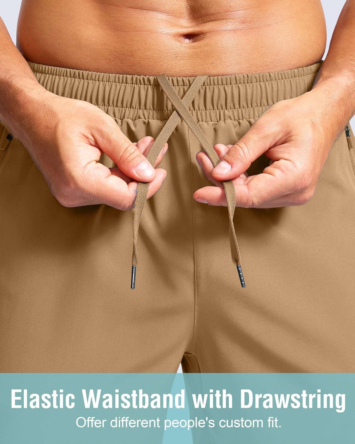 imageG Gradual Mens Athletic Running Shorts with Zipper Pockets Quick Dry 7 5 9 Workout Gym Shorts for Basketball HikingDark Khaki