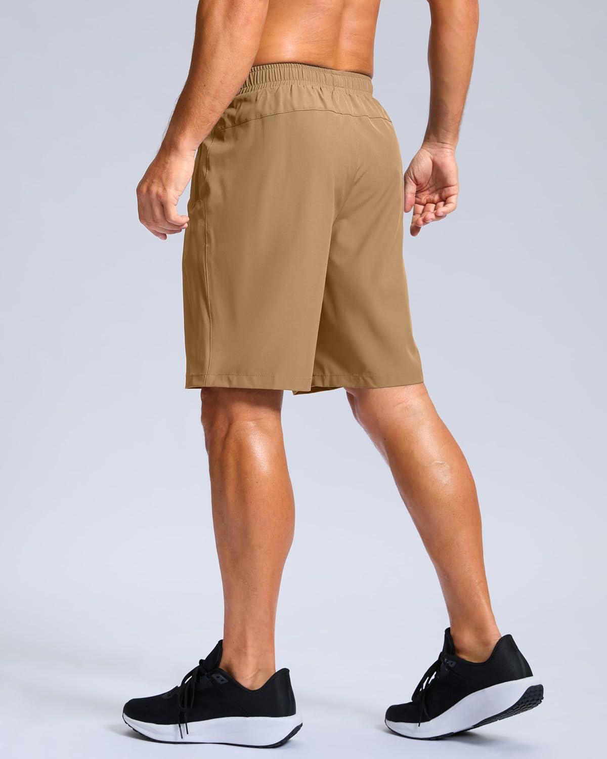 imageG Gradual Mens Athletic Running Shorts with Zipper Pockets Quick Dry 7 5 9 Workout Gym Shorts for Basketball HikingDark Khaki