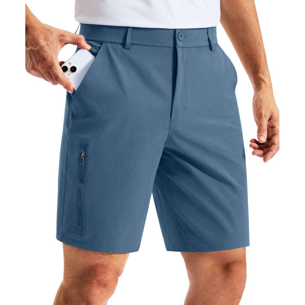 imageG Gradual Mens Golf Dress Shorts 7 Inch Inseam Lightweight Quick Dry Chino Casual Work Shorts for Men with 4 PocketsSlate Blue