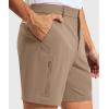 G Gradual Men’s Golf Dress Shorts 7 Inch Inseam Lightweight Quick Dry Chino Casual Work Shorts for Men with 4 Pockets(Dark Khaki)