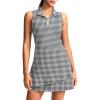 G Gradual Tennis Dress for Women Golf Outfits with Shorts and Pockets Sleeveless Active Exercise Athletic Dresses for Women(Houndstooth)