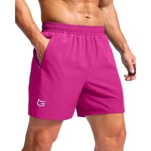 G Gradual Men’s Athletic Running Shorts with Zipper Pockets Quick Dry 7″/ 5″/ 9″ Workout Gym Shorts for Basketball Hiking(Rose)