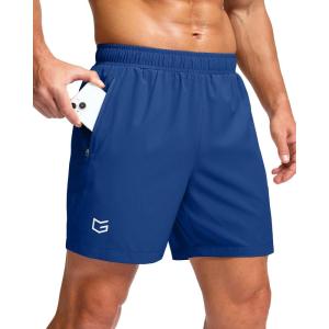 G Gradual Men’s Athletic Running Shorts with Zipper Pockets Quick Dry 7″/ 5″/ 9″ Workout Gym Shorts for Basketball Hiking(Royal Blue)