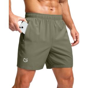 G Gradual Men’s Athletic Running Shorts with Zipper Pockets Quick Dry 7″/ 5″/ 9″ Workout Gym Shorts for Basketball Hiking(Sage Green)