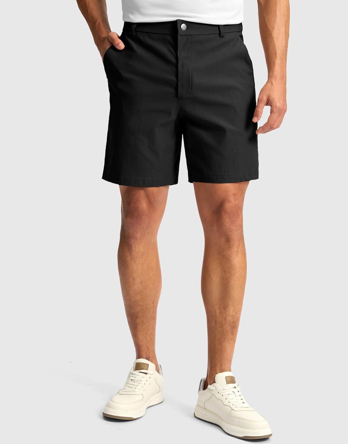 imageG Gradual Mens Golf Dress Shorts 5 7 9 Stretch Casual Work Flat Front Shorts for Men with 3 Pockets Quick DryBlack