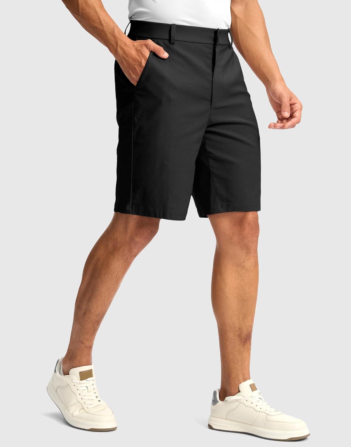 imageG Gradual Mens Golf Dress Shorts 5 7 9 Stretch Casual Work Flat Front Shorts for Men with 3 Pockets Quick DryBlack
