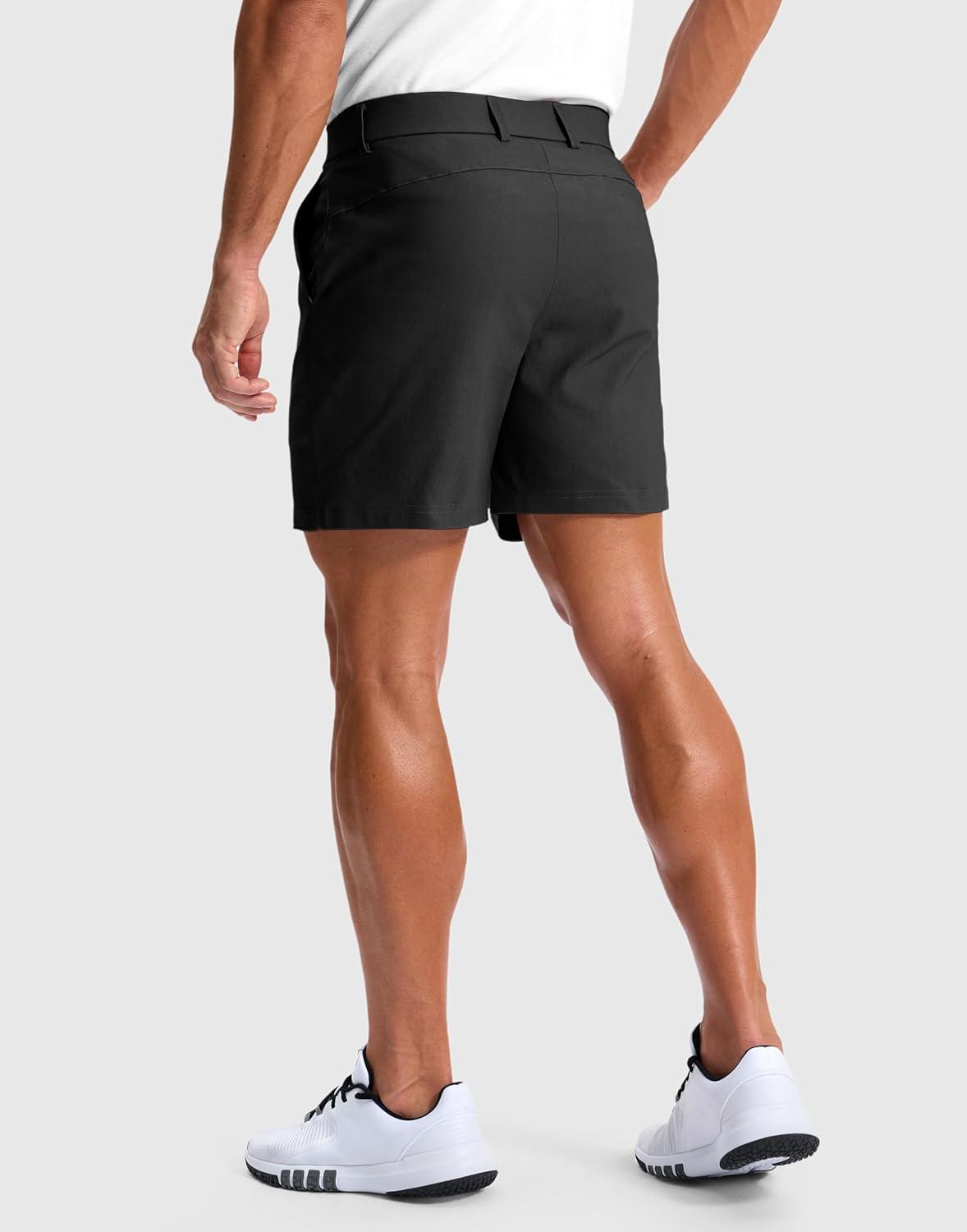 imageG Gradual Mens Golf Dress Shorts 5 7 9 Stretch Casual Work Flat Front Shorts for Men with 3 Pockets Quick DryBlack