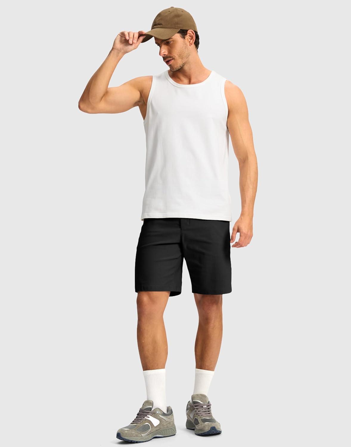 imageG Gradual Mens Golf Dress Shorts 5 7 9 Stretch Casual Work Flat Front Shorts for Men with 3 Pockets Quick DryBlack