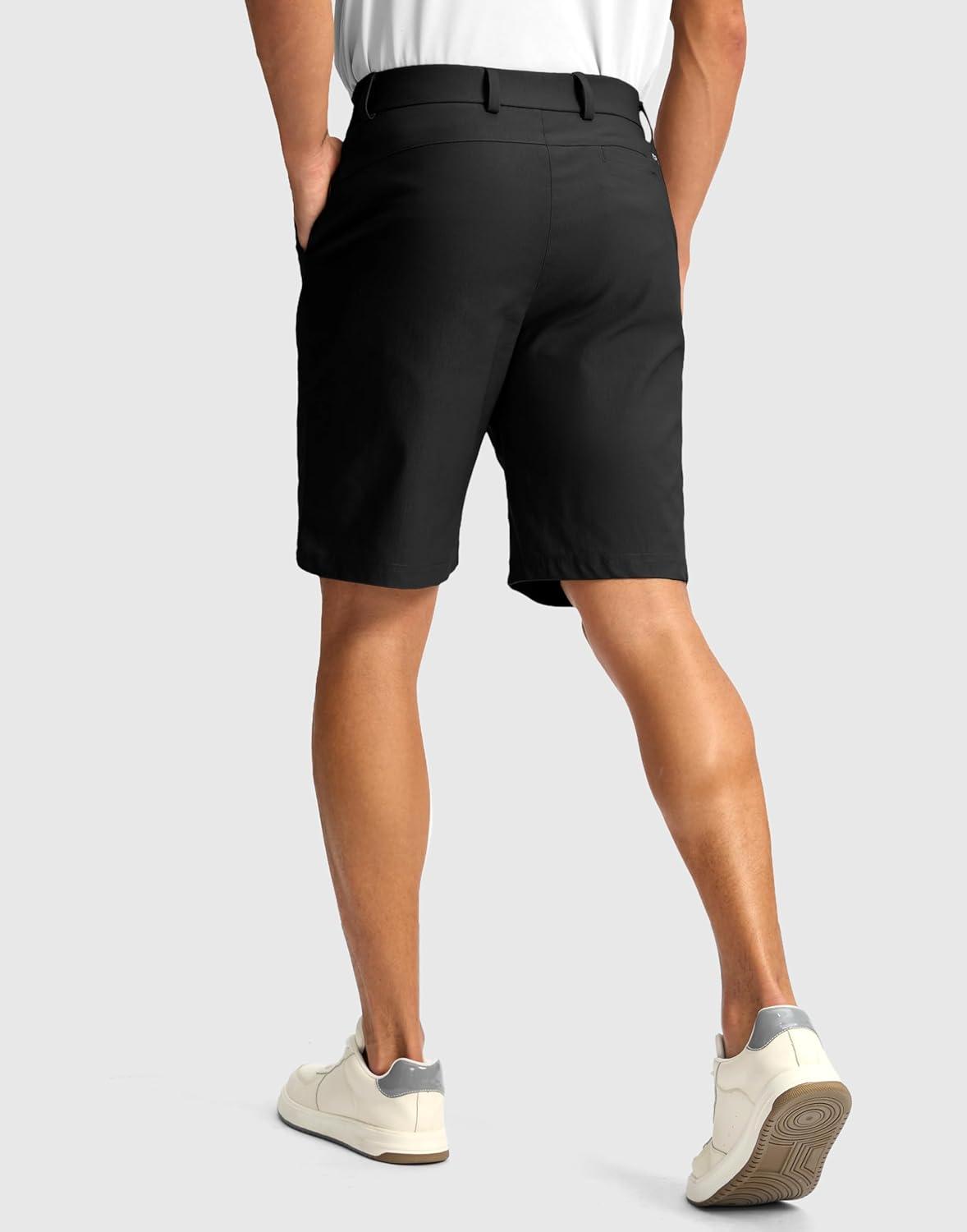 imageG Gradual Mens Golf Dress Shorts 5 7 9 Stretch Casual Work Flat Front Shorts for Men with 3 Pockets Quick DryBlack