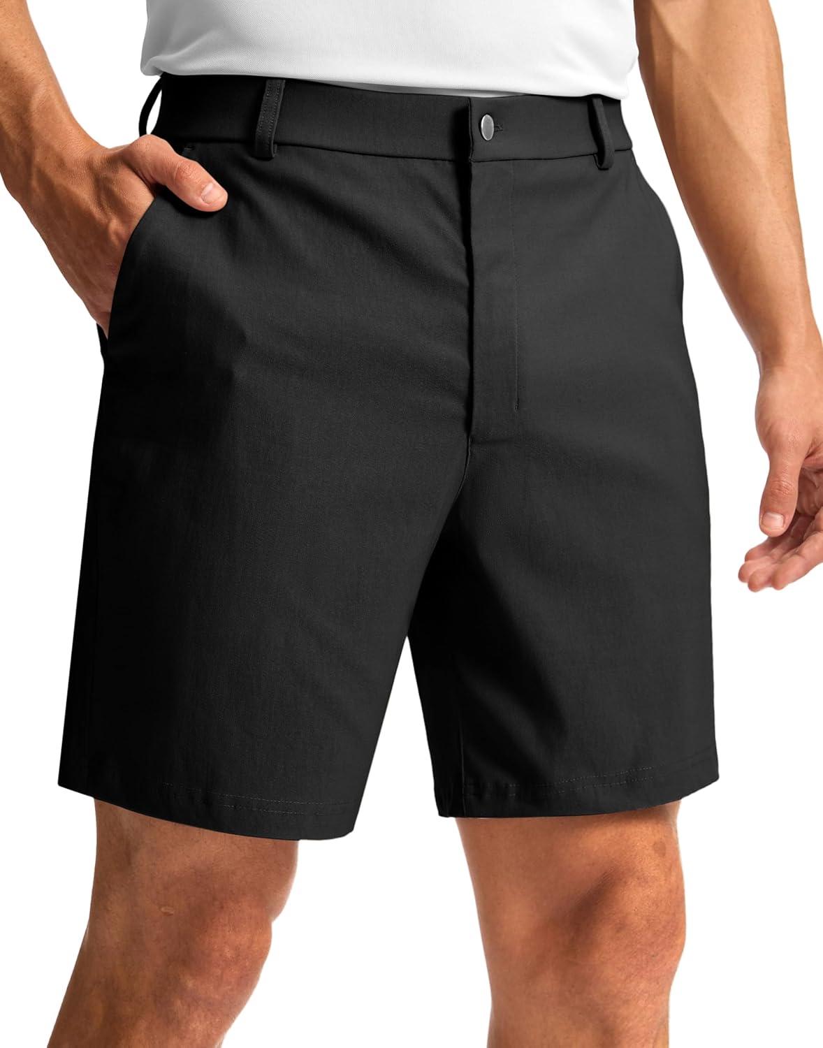 imageG Gradual Mens Golf Dress Shorts 5 7 9 Stretch Casual Work Flat Front Shorts for Men with 3 Pockets Quick DryBlack