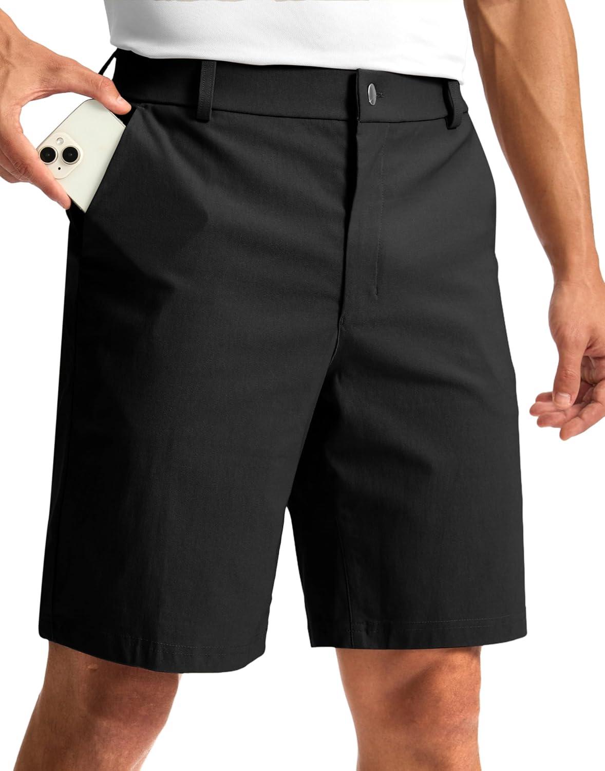 imageG Gradual Mens Golf Dress Shorts 5 7 9 Stretch Casual Work Flat Front Shorts for Men with 3 Pockets Quick DryBlack