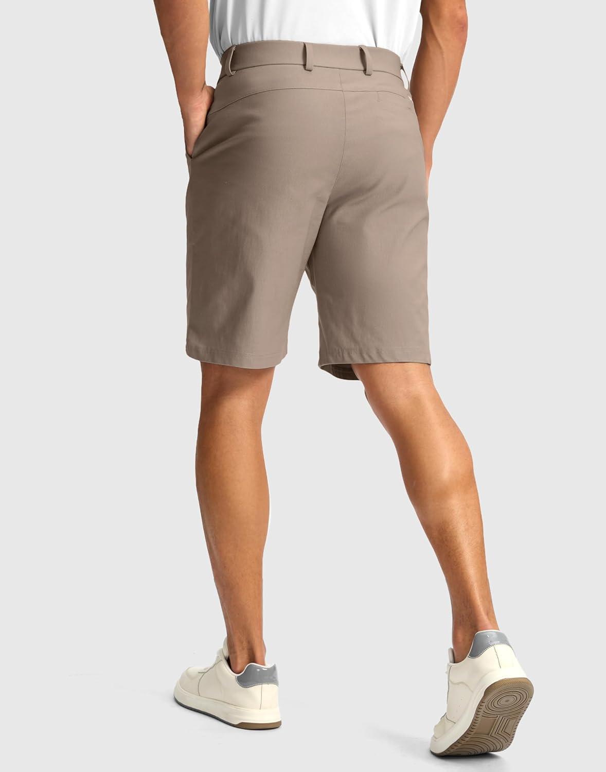 imageG Gradual Mens Golf Dress Shorts 5 7 9 Stretch Casual Work Flat Front Shorts for Men with 3 Pockets Quick DryCarbon Dust