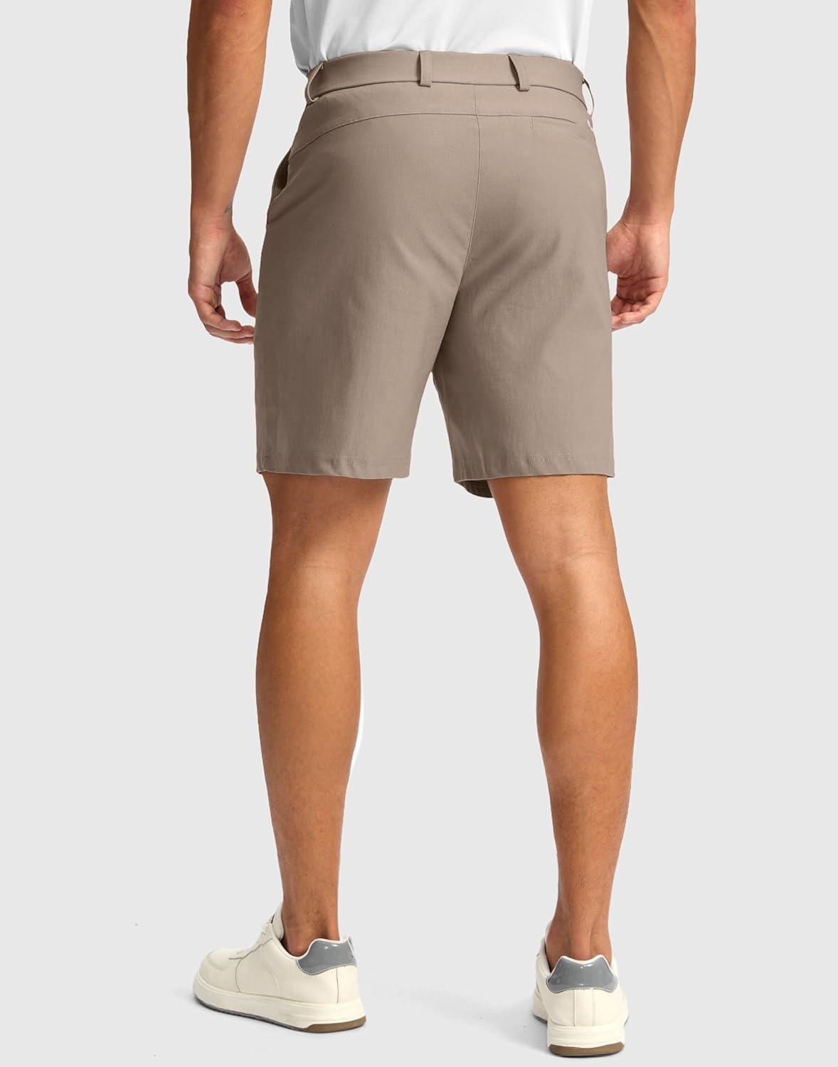 imageG Gradual Mens Golf Dress Shorts 5 7 9 Stretch Casual Work Flat Front Shorts for Men with 3 Pockets Quick DryCarbon Dust