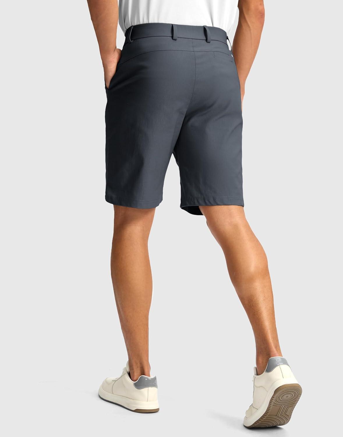 imageG Gradual Mens Golf Dress Shorts 5 7 9 Stretch Casual Work Flat Front Shorts for Men with 3 Pockets Quick DryDark Grey