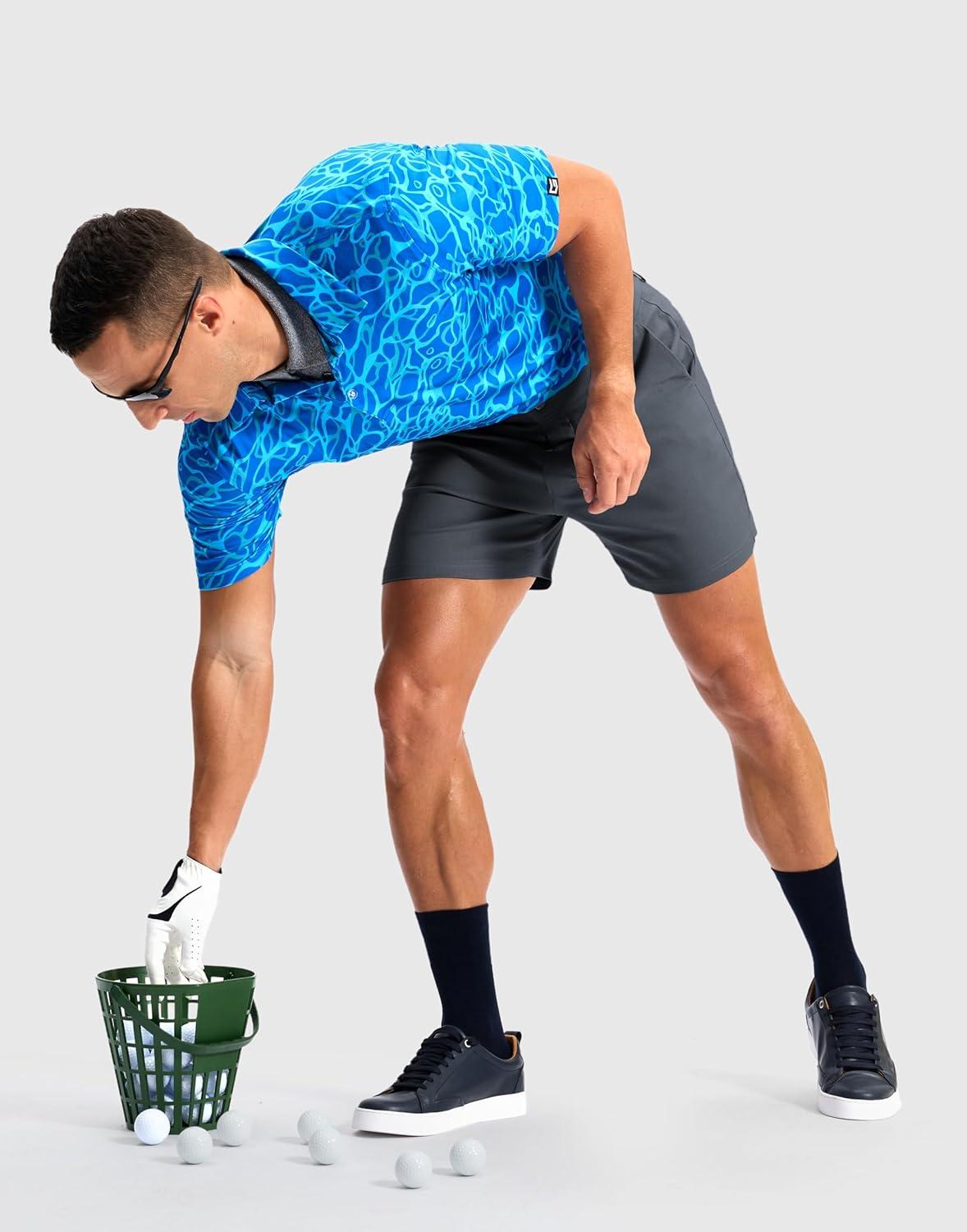 imageG Gradual Mens Golf Dress Shorts 5 7 9 Stretch Casual Work Flat Front Shorts for Men with 3 Pockets Quick DryDark Grey