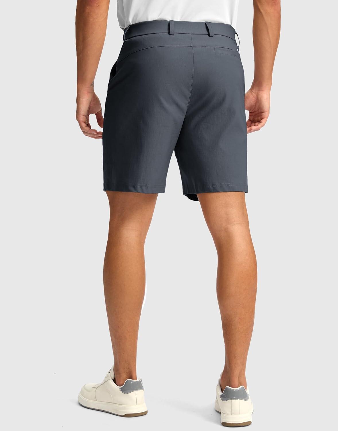 imageG Gradual Mens Golf Dress Shorts 5 7 9 Stretch Casual Work Flat Front Shorts for Men with 3 Pockets Quick DryDark Grey