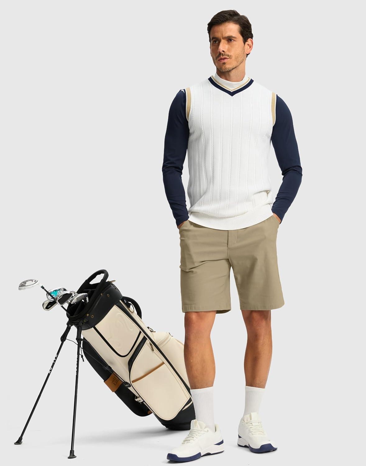 imageG Gradual Mens Golf Dress Shorts 5 7 9 Stretch Casual Work Flat Front Shorts for Men with 3 Pockets Quick DryKhaki