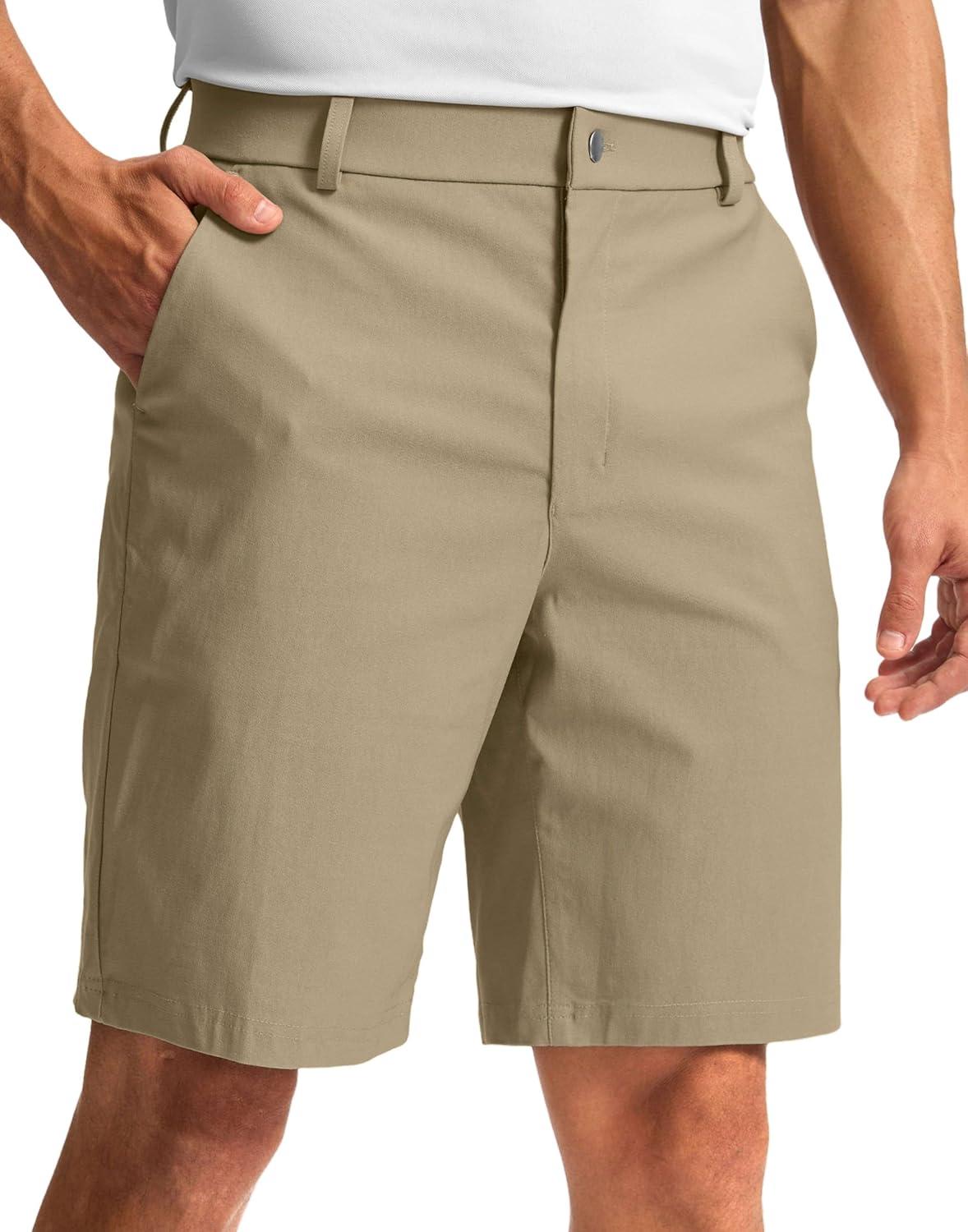 imageG Gradual Mens Golf Dress Shorts 5 7 9 Stretch Casual Work Flat Front Shorts for Men with 3 Pockets Quick DryKhaki