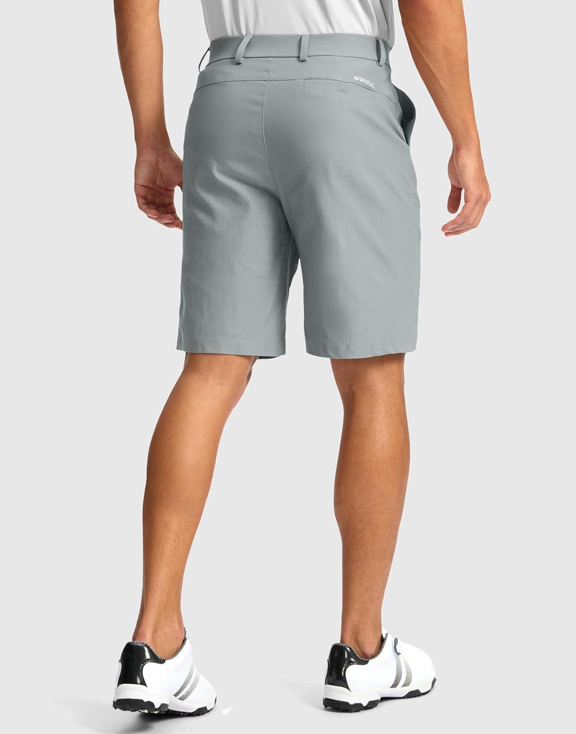 imageG Gradual Mens Golf Dress Shorts 5 7 9 Stretch Casual Work Flat Front Shorts for Men with 3 Pockets Quick DryLight Grey