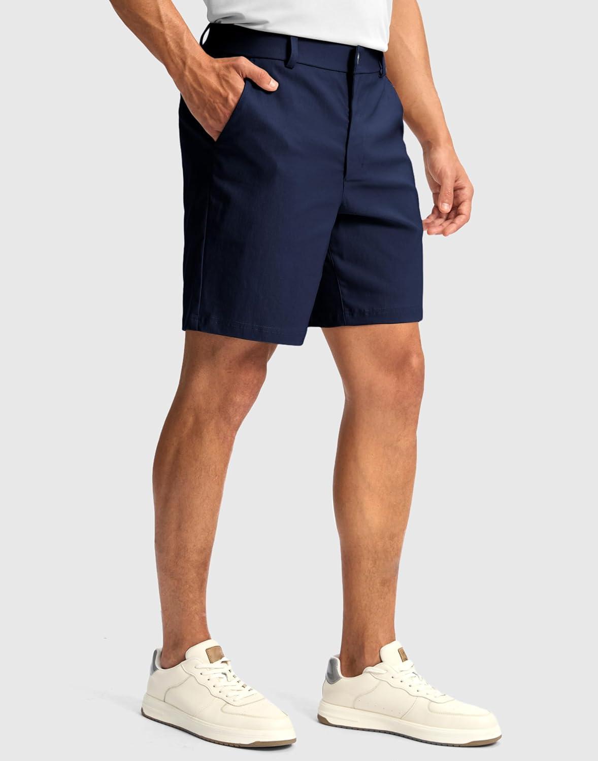 imageG Gradual Mens Golf Dress Shorts 5 7 9 Stretch Casual Work Flat Front Shorts for Men with 3 Pockets Quick DryNavy