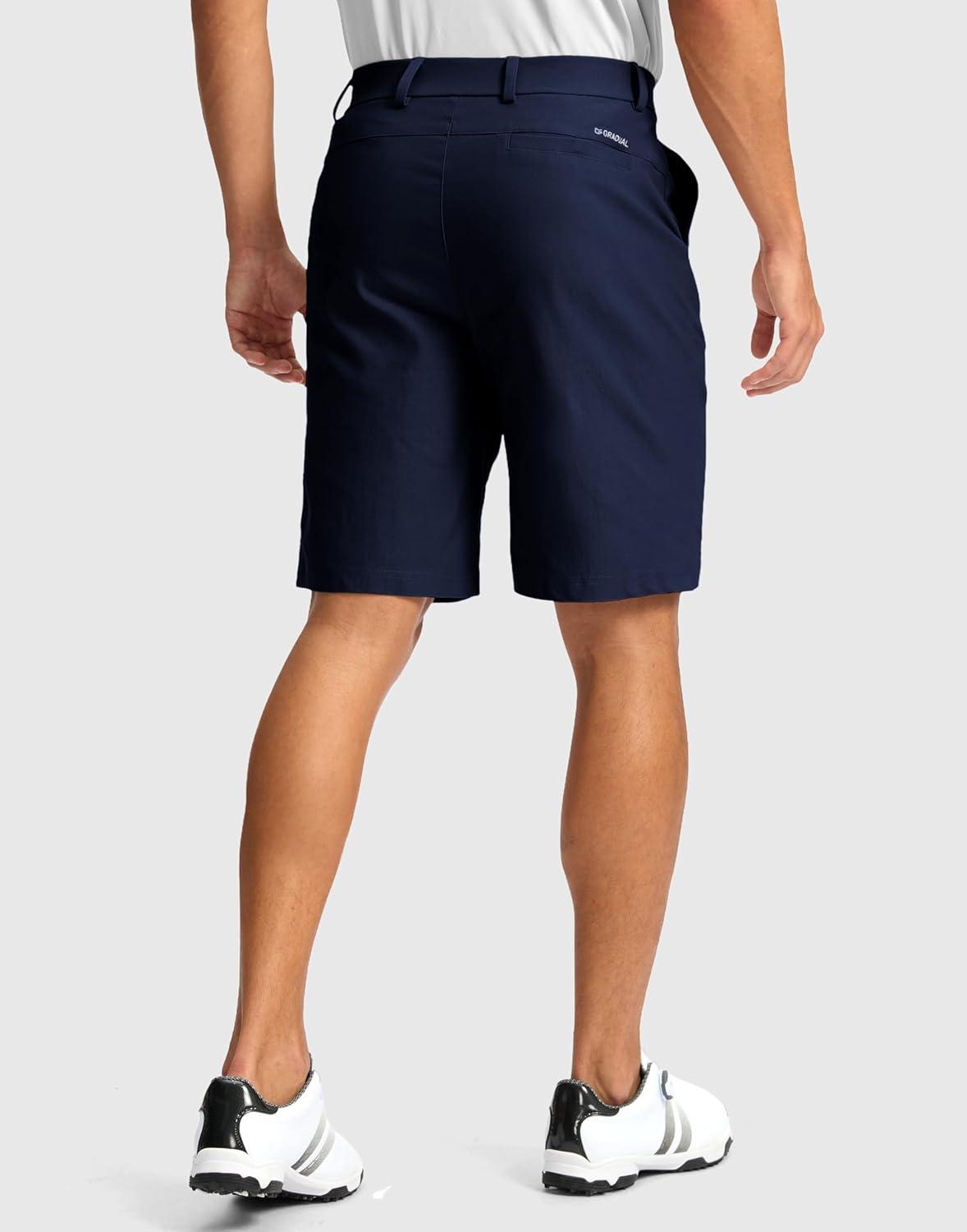imageG Gradual Mens Golf Dress Shorts 5 7 9 Stretch Casual Work Flat Front Shorts for Men with 3 Pockets Quick DryNavy