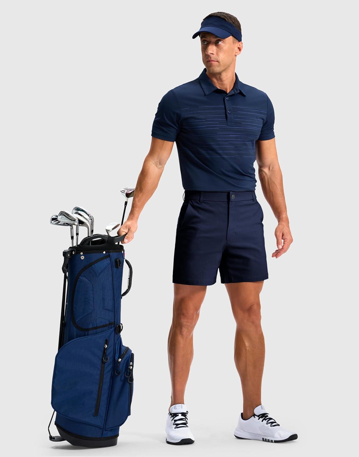 imageG Gradual Mens Golf Dress Shorts 5 7 9 Stretch Casual Work Flat Front Shorts for Men with 3 Pockets Quick DryNavy