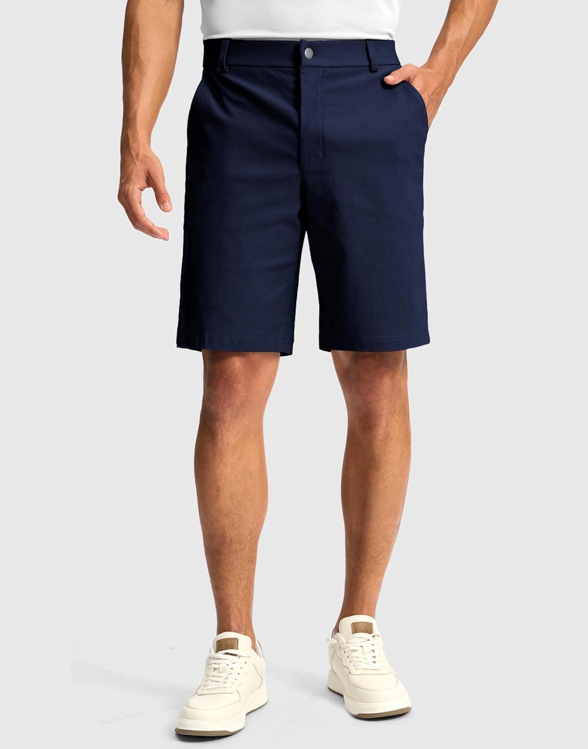 imageG Gradual Mens Golf Dress Shorts 5 7 9 Stretch Casual Work Flat Front Shorts for Men with 3 Pockets Quick DryNavy