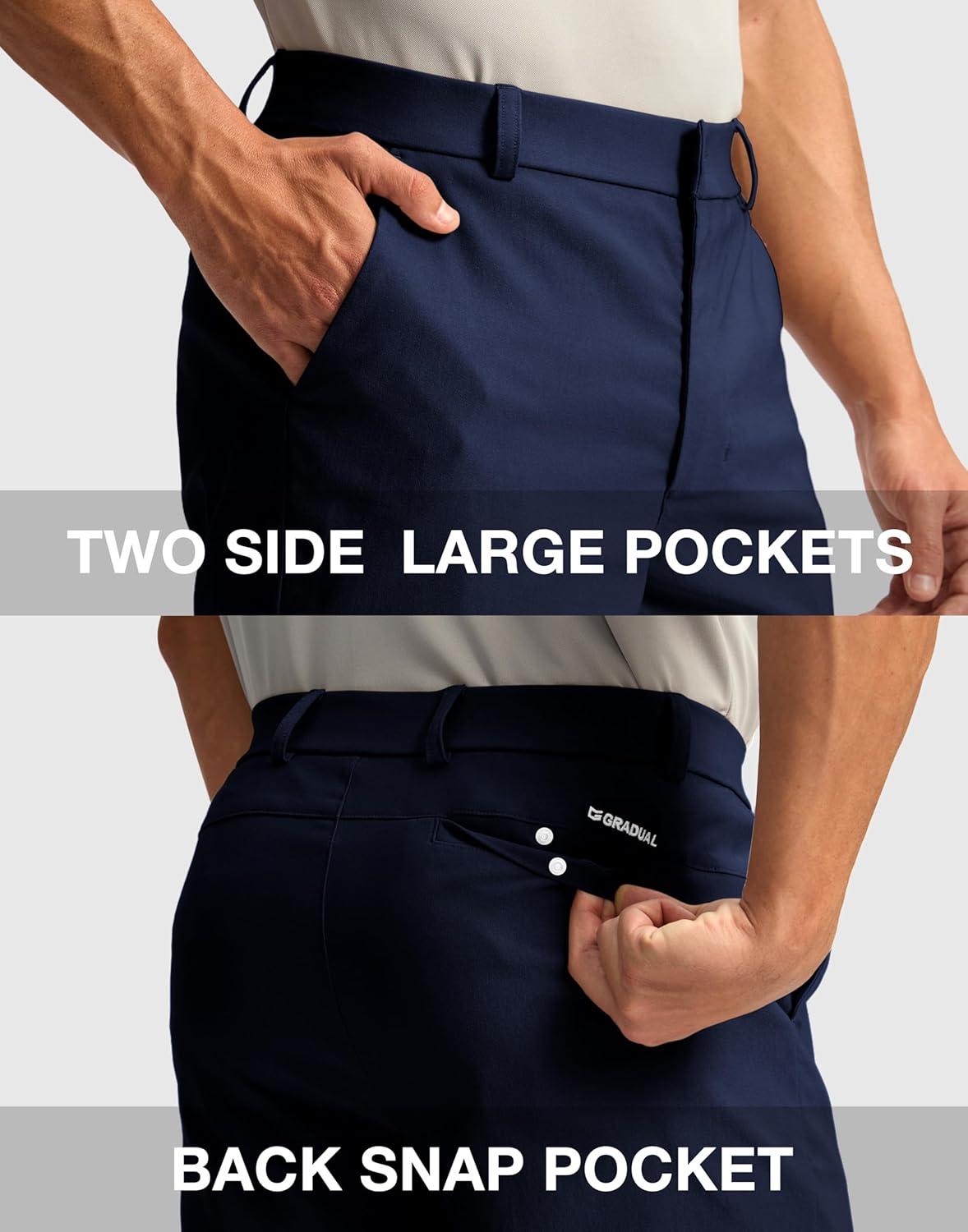 imageG Gradual Mens Golf Dress Shorts 5 7 9 Stretch Casual Work Flat Front Shorts for Men with 3 Pockets Quick DryNavy