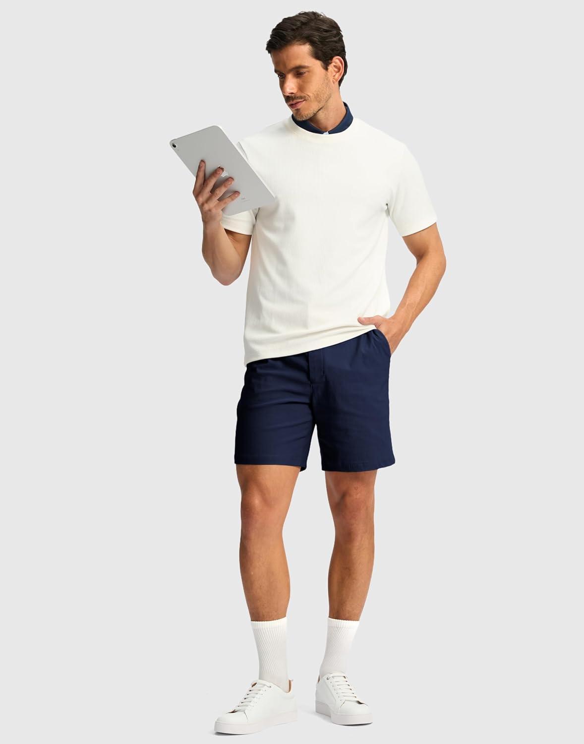 imageG Gradual Mens Golf Dress Shorts 5 7 9 Stretch Casual Work Flat Front Shorts for Men with 3 Pockets Quick DryNavy