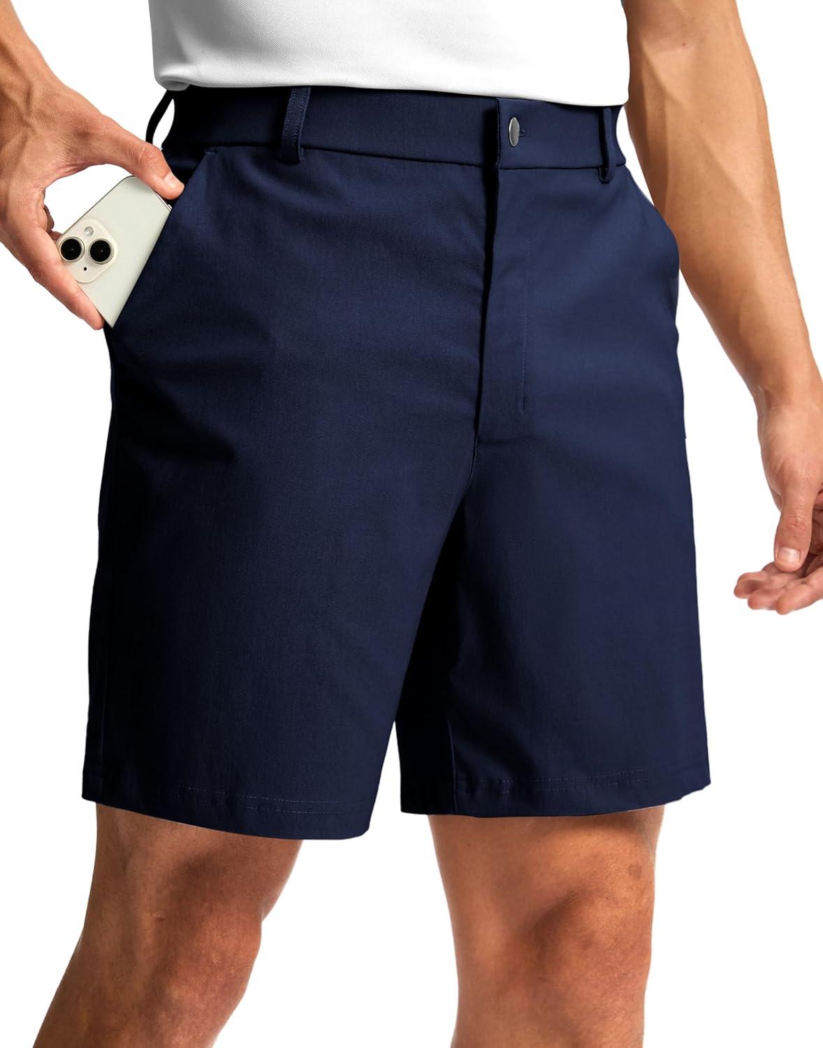 imageG Gradual Mens Golf Dress Shorts 5 7 9 Stretch Casual Work Flat Front Shorts for Men with 3 Pockets Quick DryNavy