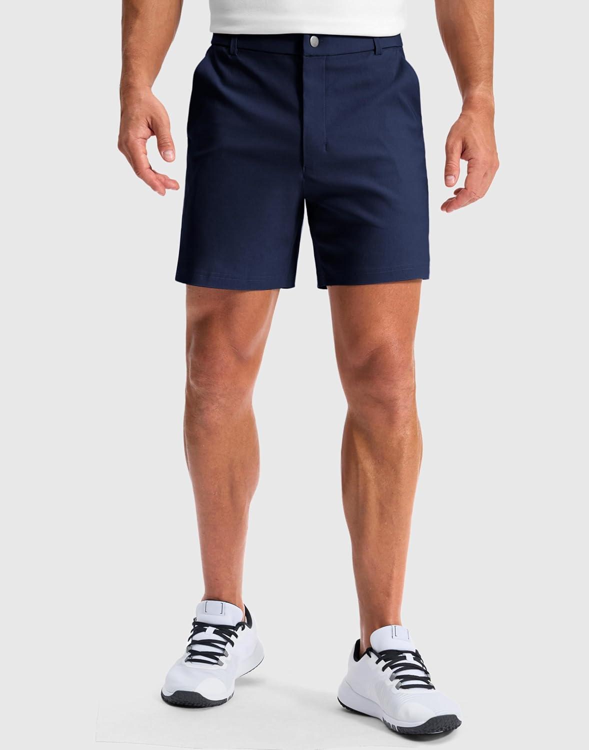 imageG Gradual Mens Golf Dress Shorts 5 7 9 Stretch Casual Work Flat Front Shorts for Men with 3 Pockets Quick DryNavy