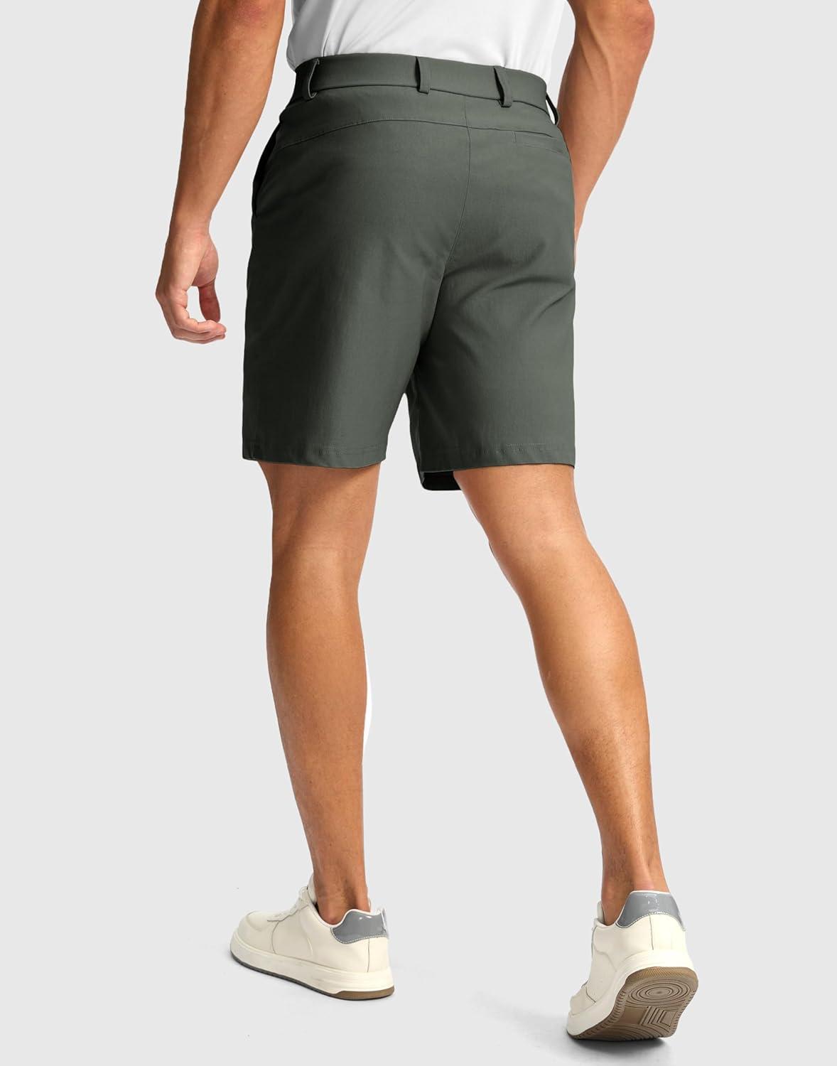 imageG Gradual Mens Golf Dress Shorts 5 7 9 Stretch Casual Work Flat Front Shorts for Men with 3 Pockets Quick DrySage Green