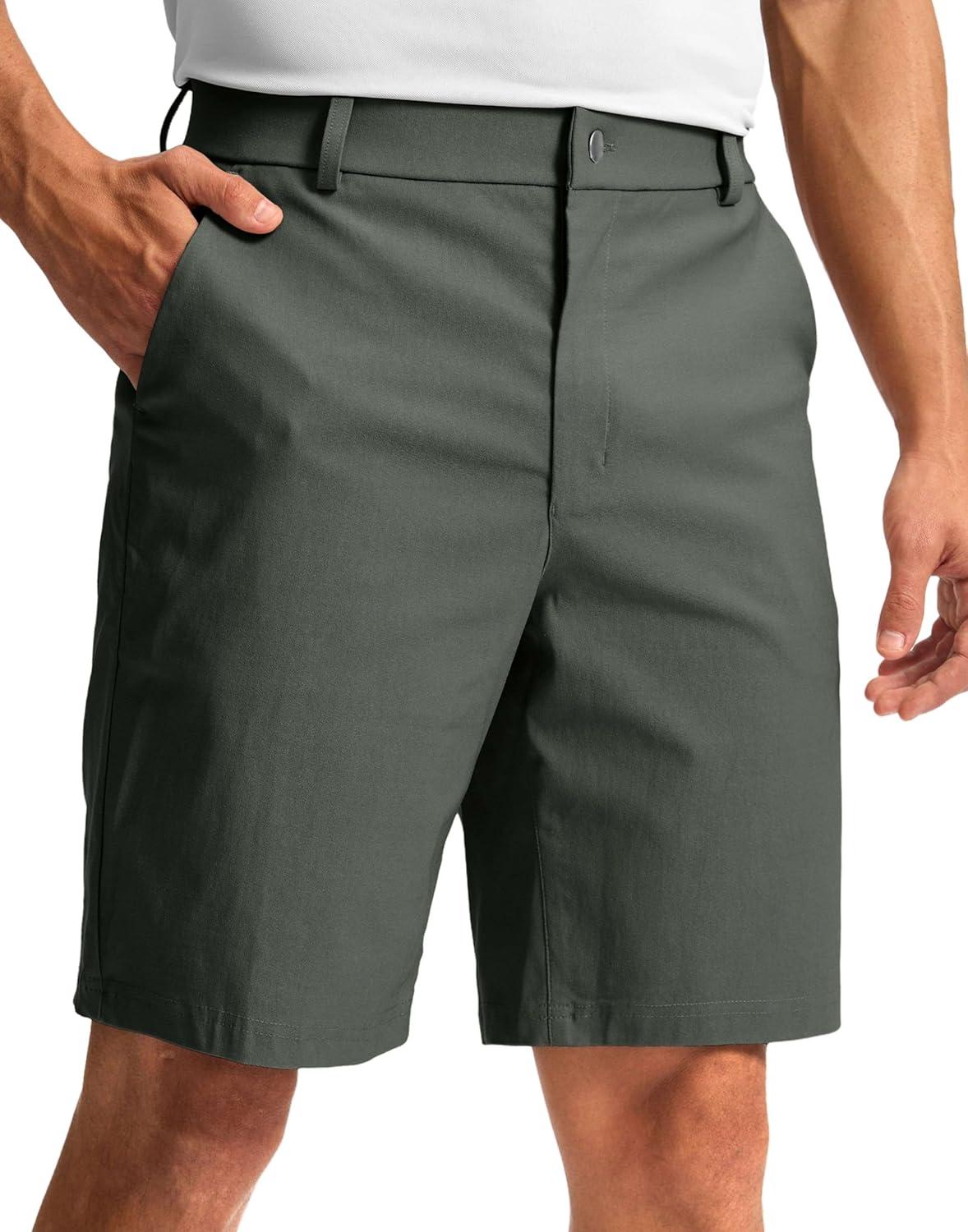 imageG Gradual Mens Golf Dress Shorts 5 7 9 Stretch Casual Work Flat Front Shorts for Men with 3 Pockets Quick DrySage Green