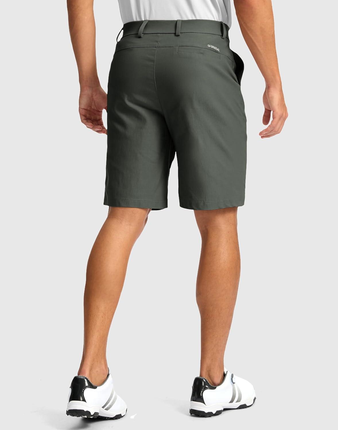 imageG Gradual Mens Golf Dress Shorts 5 7 9 Stretch Casual Work Flat Front Shorts for Men with 3 Pockets Quick DrySage Green