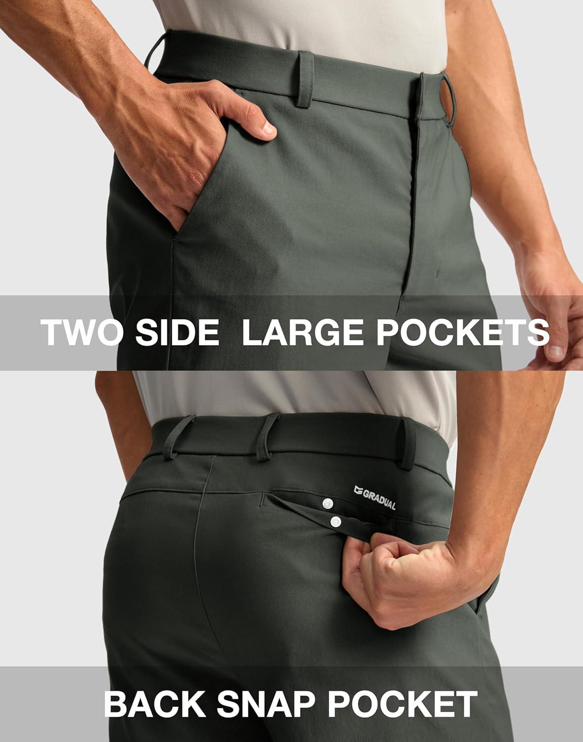 imageG Gradual Mens Golf Dress Shorts 5 7 9 Stretch Casual Work Flat Front Shorts for Men with 3 Pockets Quick DrySage Green