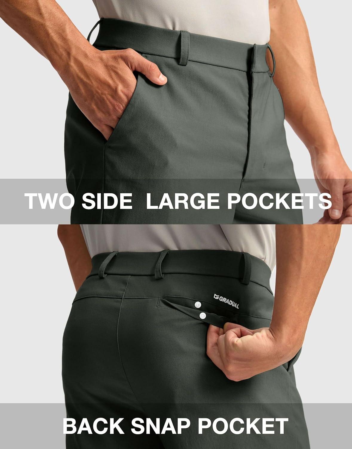 imageG Gradual Mens Golf Dress Shorts 5 7 9 Stretch Casual Work Flat Front Shorts for Men with 3 Pockets Quick DrySage Green