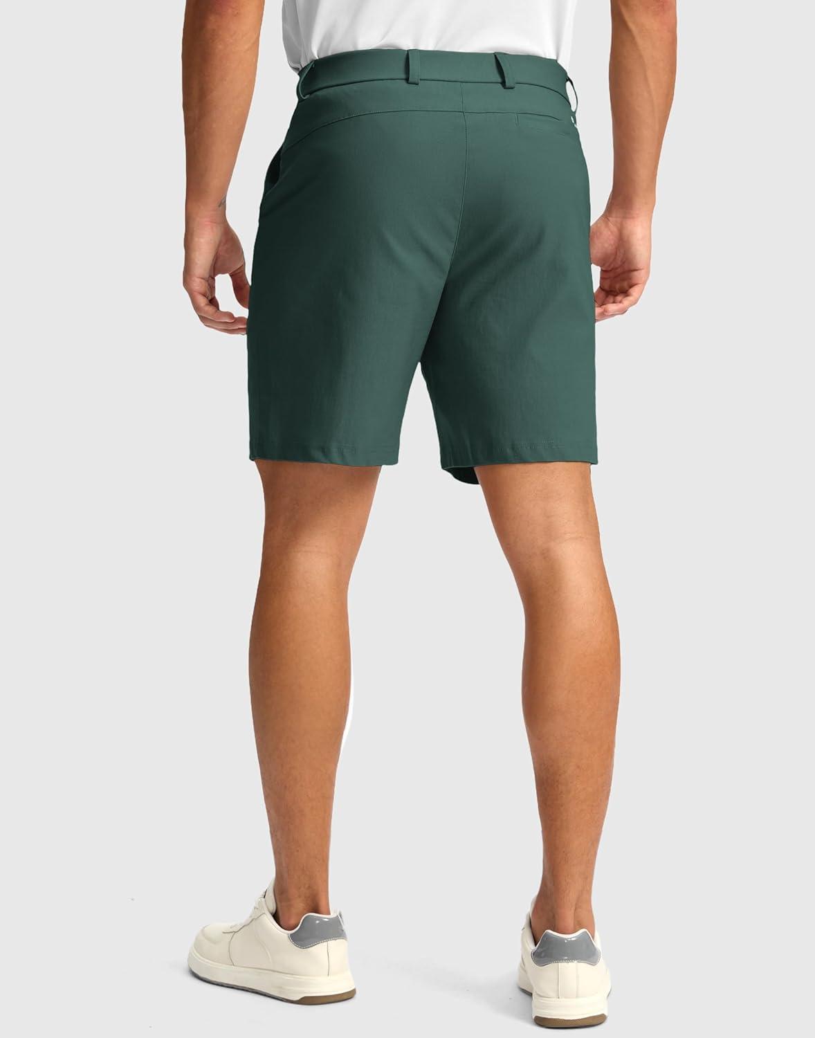 imageG Gradual Mens Golf Dress Shorts 5 7 9 Stretch Casual Work Flat Front Shorts for Men with 3 Pockets Quick DrySpruce Green