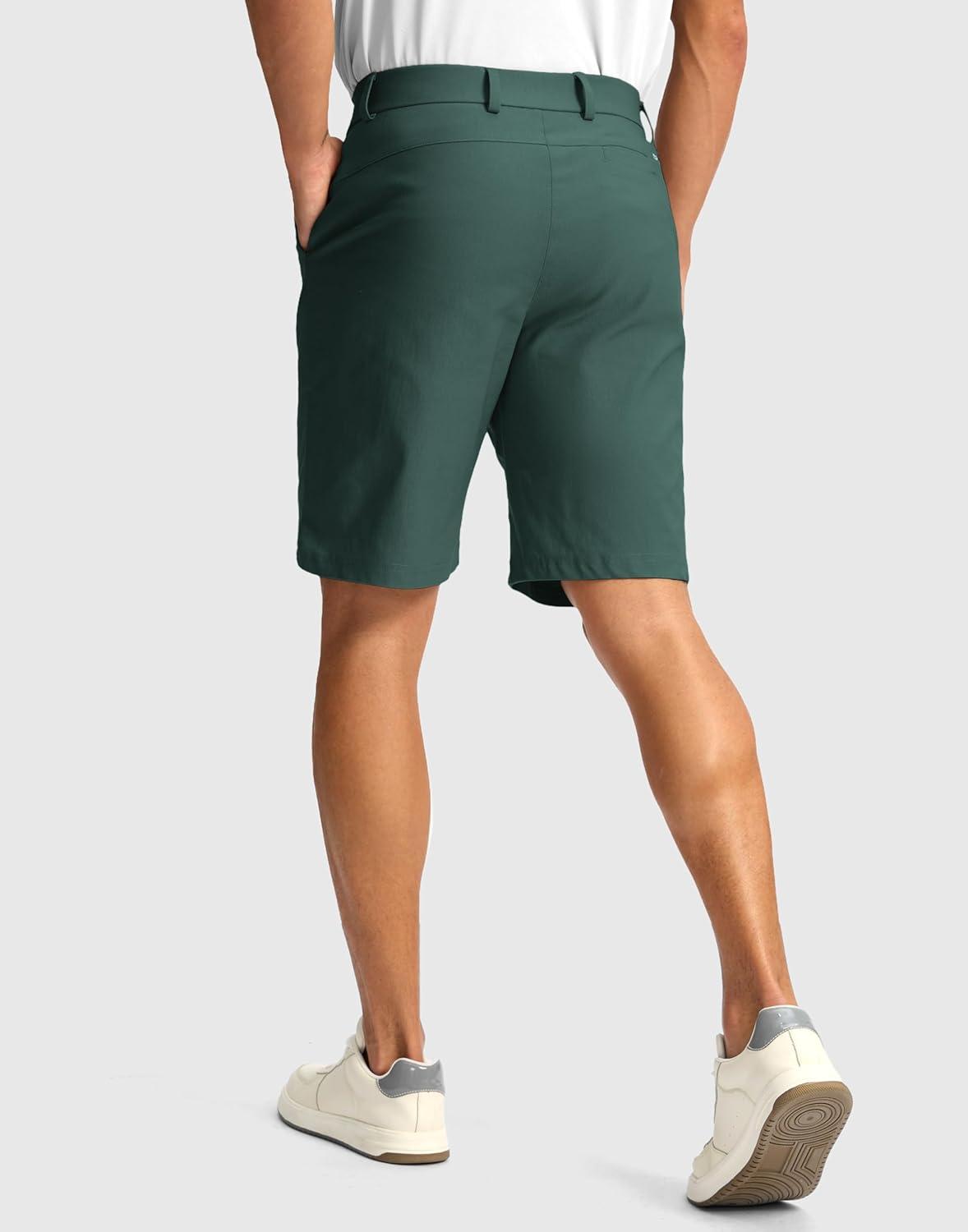 imageG Gradual Mens Golf Dress Shorts 5 7 9 Stretch Casual Work Flat Front Shorts for Men with 3 Pockets Quick DrySpruce Green