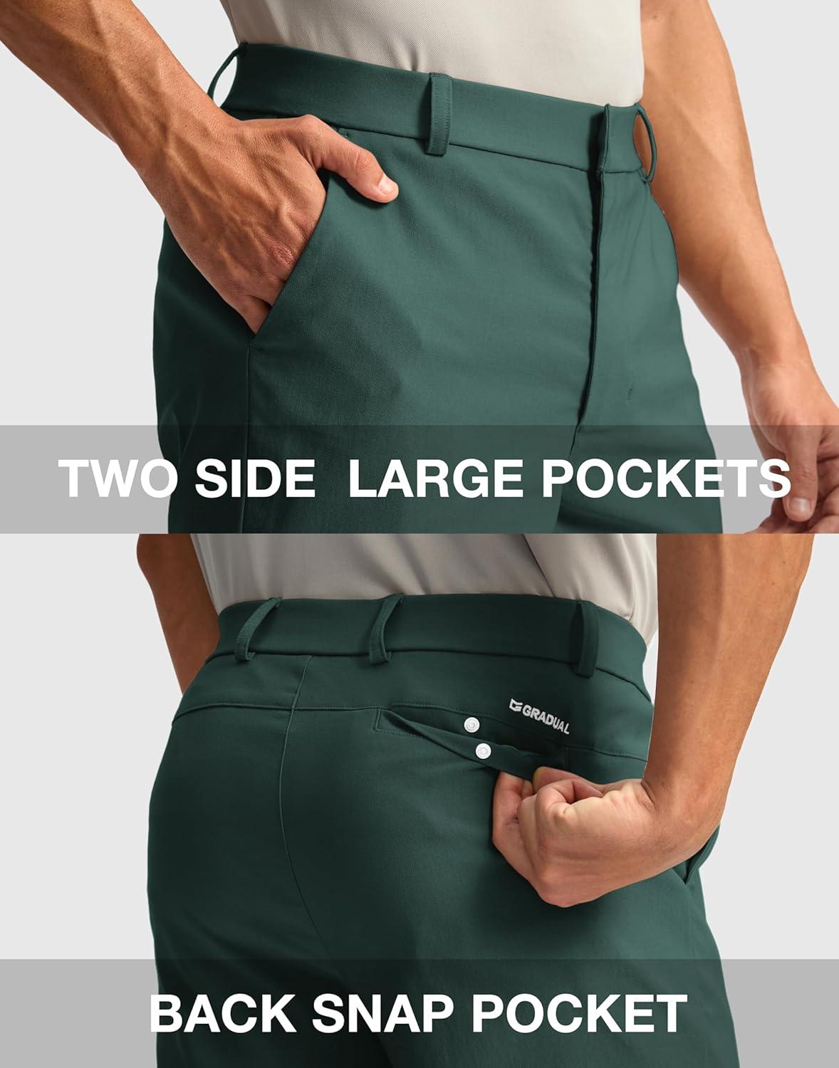 imageG Gradual Mens Golf Dress Shorts 5 7 9 Stretch Casual Work Flat Front Shorts for Men with 3 Pockets Quick DrySpruce Green