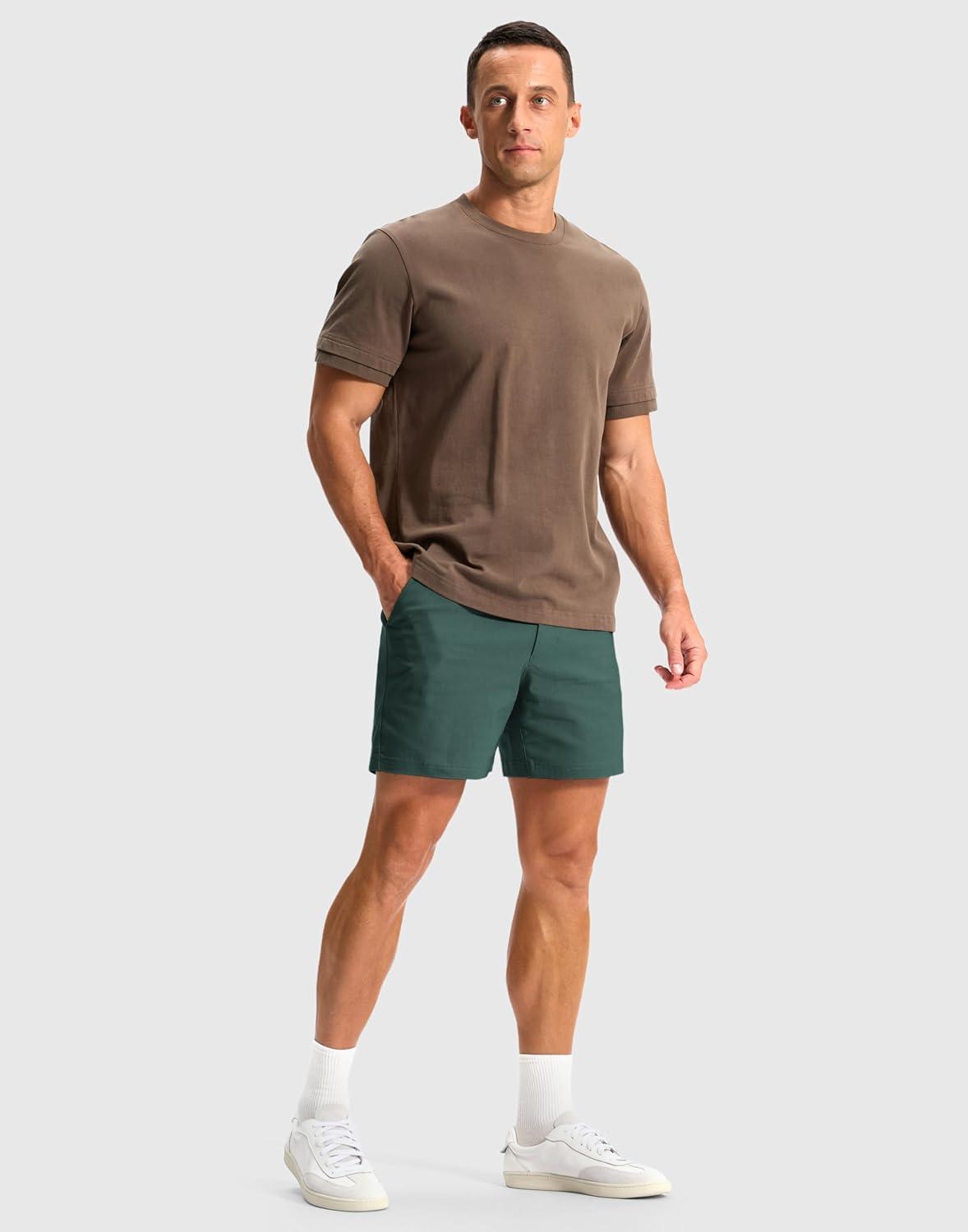 imageG Gradual Mens Golf Dress Shorts 5 7 9 Stretch Casual Work Flat Front Shorts for Men with 3 Pockets Quick DrySpruce Green