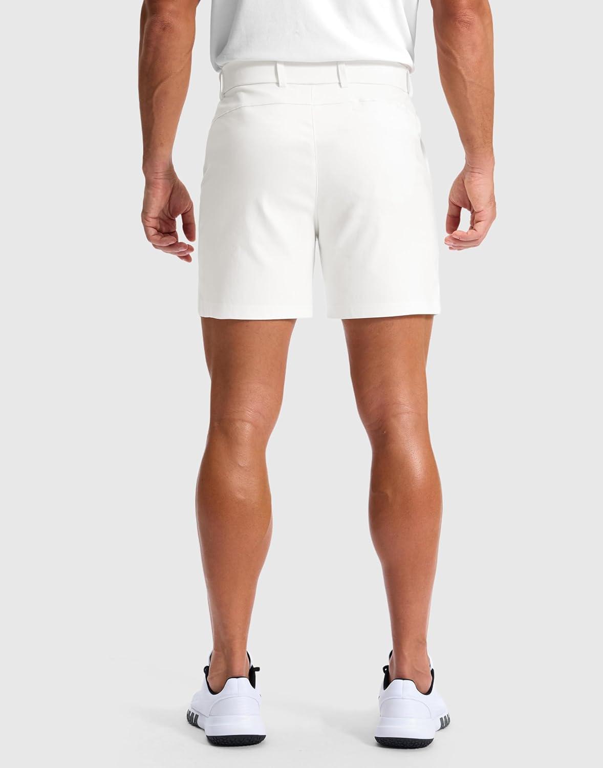 imageG Gradual Mens Golf Dress Shorts 5 7 9 Stretch Casual Work Flat Front Shorts for Men with 3 Pockets Quick DryWhite