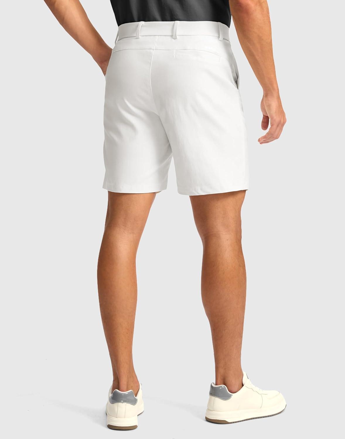 imageG Gradual Mens Golf Dress Shorts 5 7 9 Stretch Casual Work Flat Front Shorts for Men with 3 Pockets Quick DryWhite