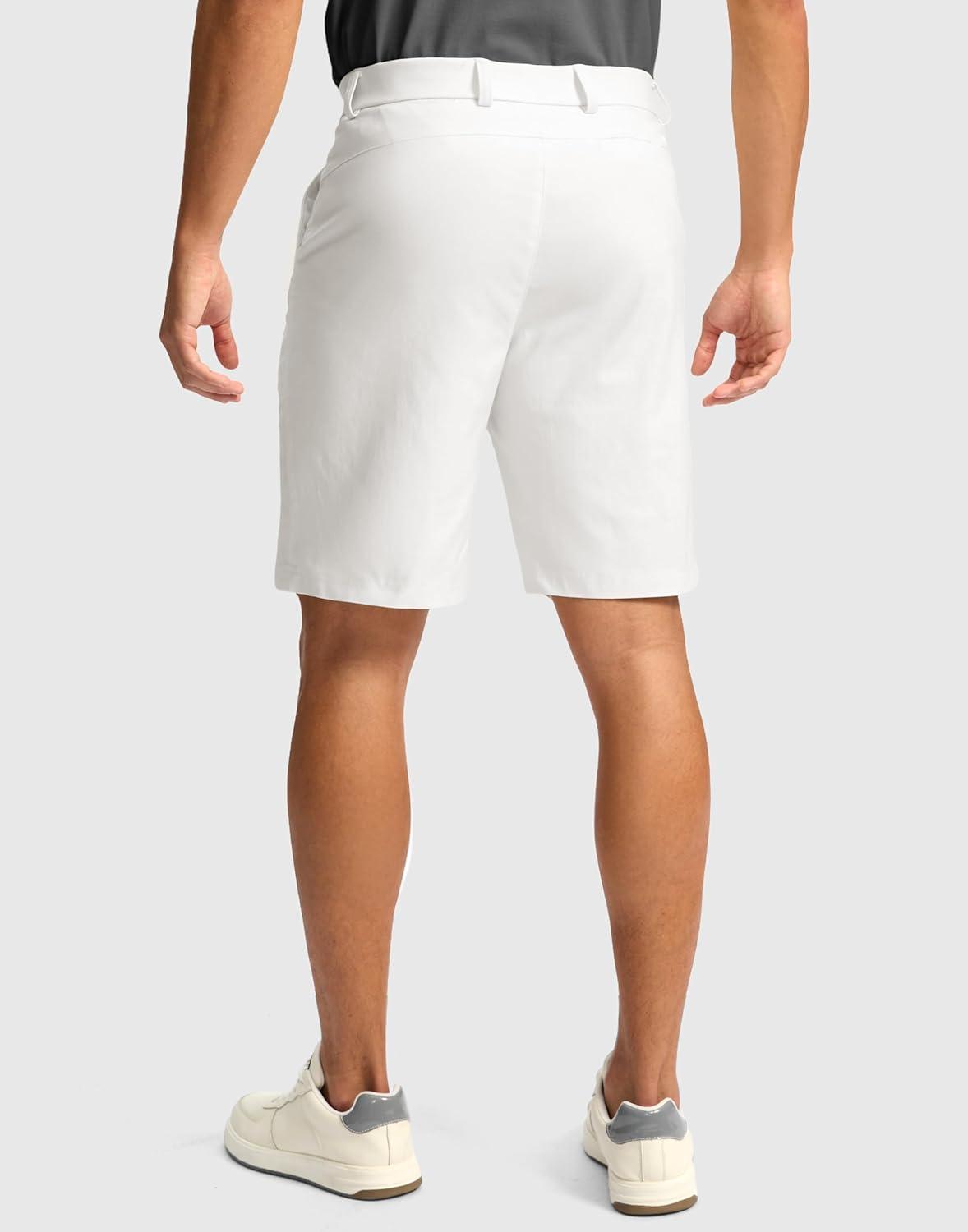imageG Gradual Mens Golf Dress Shorts 5 7 9 Stretch Casual Work Flat Front Shorts for Men with 3 Pockets Quick DryWhite