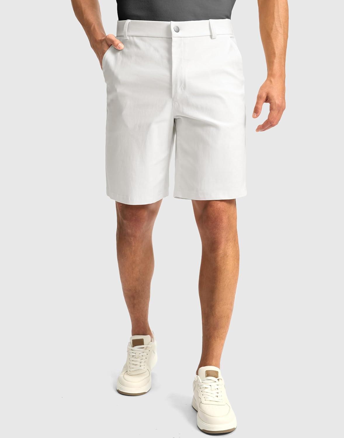imageG Gradual Mens Golf Dress Shorts 5 7 9 Stretch Casual Work Flat Front Shorts for Men with 3 Pockets Quick DryWhite