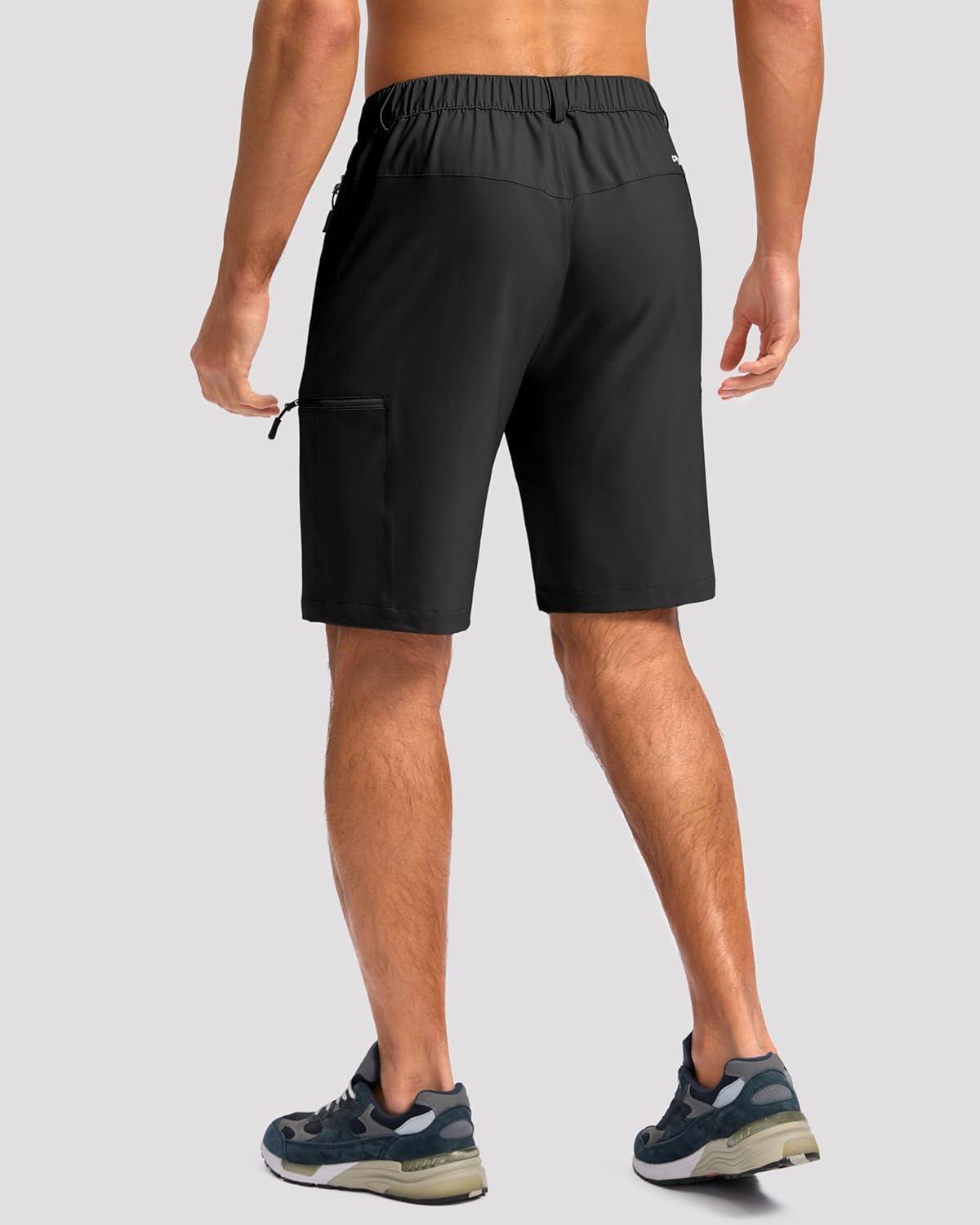 imageG Gradual Mens Hiking Cargo Shorts with 4 Zipper Pockets 9 Quick Dry Lightweight Casual Work Shorts for Men Golf FishingBlack