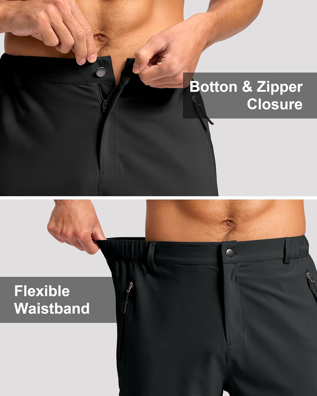 imageG Gradual Mens Hiking Cargo Shorts with 4 Zipper Pockets 9 Quick Dry Lightweight Casual Work Shorts for Men Golf FishingBlack